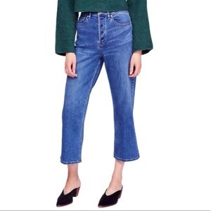 FREE PEOPLE HIGH RISE WILES WIDE LEG CROP JEANS D